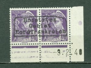 FRANCE 1940 DUNKIRK GERMAN OCCUPATION SURCHARGE CORNER STAMPS MNH...FORGERY??