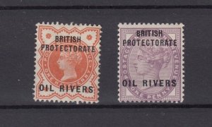 Niger Coast Oil Rivers QV 1892 1/2d 1d MH BP9481