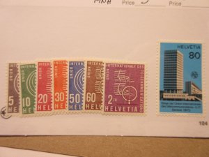 SWITZERLAND 10O1 10O2 10O4 10O5 10O7 10O8 10O9 10O10 MNH Lot12 Cat $5