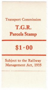 (I.B) Australia - Tasmania Railways : Parcels Stamp $1