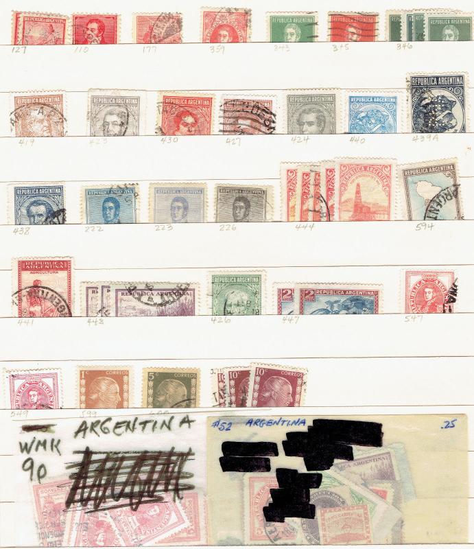 ARGENTINA COLLECTION, 9  PAGES, COILS, PAIRS, AIRMAILS, DUPS, ,SCV $300