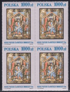 Poland 1991 Sc 3009 Saint Matthew Pultusk Codex Painting Blk 4 Stamp MNH