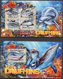 Togo 2016 Marine Life Dolphins (2) Sheet + S/S MNH