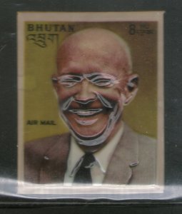 Bhutan 1972 Dwight D. Eisenhower US President Plastic Molded Odd Shaped Sc 145E