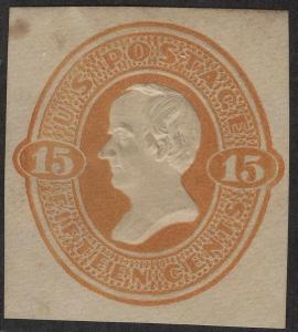 US Sc U97a Orange on Amber Reay 15¢ Unused CUT SQUARE