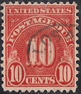 J84 10 cent Carmine VF used