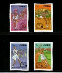 Lesotho 1988 - International Tennis - Set of 4 Stamps - Scott #675-83 - MNH