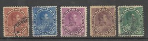 VENEZUELA 1893 SCOTT 123/27 SIMON BOLIVAR INDEPENDENCE LEADER HISTORY USED SET