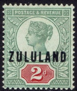 ZULULAND 1888 QV GB OVERPRINTED 2D