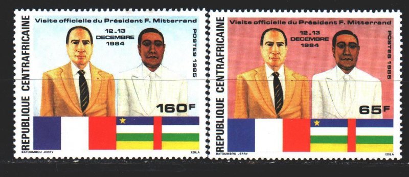 Central African Republic. 1985. 1173-75 from the series. Mitterrand diplomacy...