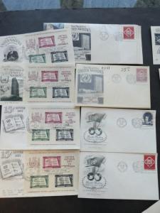 EDW1949SELL : U.N. Nice lot of cachet FDC incl 4 Sc #38, 2+ Sc #1-11 & much more