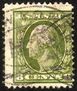 1908, US 8c, Washington, Used, thin, Sc 337