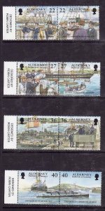 Alderney-Sc#176-83- id11-unused NH set-Military-Ships-Garrison Island-2001-