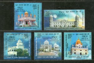 India 2019 Guru Nanak Dev Ji 550th Birth Anniv Gurudwara Sikhism 5v MNH