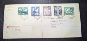 1938 Registered British Guiana First Day Cover FDC to Vancouver BC Canada