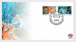 Malta 2024 Europa CEPT Undewater Fauna Octopus Starfish set of 2 stamps FDC