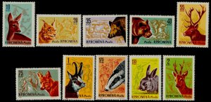 Romania 1425-34 MNH Wild Animals, Bear, Red Fox, Black Goat, Red Dear