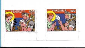 COLOMBIA 1996 CHRISTMAS THE ANNUNCIATION XMAS SET OF 2 MNH SC 1127/8