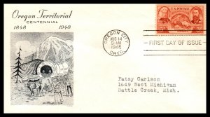 US 964 Oregon Territory Grimsland Typed FDC