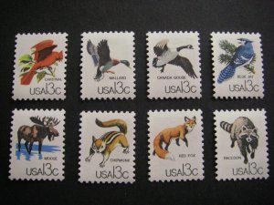 Scott 1757a-h, CAPEX Wildlife singles, 8x 13c stamps, MNH Beauty