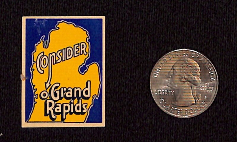 Vintage Consider Grand Rapids Poster Stamp - Michigan (Chamber of Commerce?)