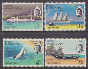 BRITISH INDIAN OCEAN TERRITORY -1969 BOATS / SHIPS - 4V MINT NH