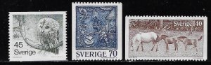 Sweden 1212-14 MNH VF Owl & Horses sm5981