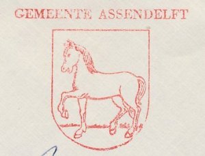 Meter cover Netherlands 1963 Horse - Municipal coat of arms Assendelft