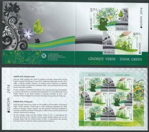 Moldova Moldavia 2016 EUROPA CEPT Think Green limited edition block in booklet