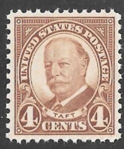 685  4 cents Taft, Brown Stamp mint OG NH EGRADED XF 90 XXF