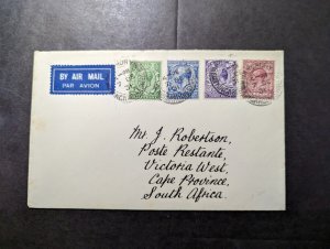 1931 England Airmail First Flight Cover FFC to Victoria West Cape South Africa