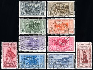 Italy Stamps # 280-9 Used VF Scott Value $363.00