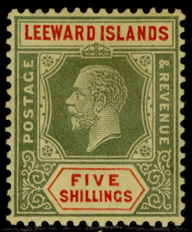 LEEWARD ISLANDS GV SG78, 5s green & red/pale yellow, M MINT. Cat £50.