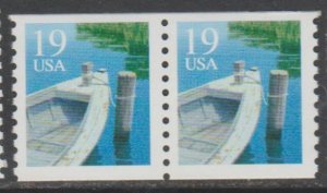 U.S. Scott #2529c Fishing Boat Coil Stamps - Mint NH Pair