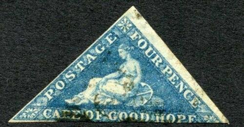 Cape 1855-63 4d blue SG6a lightly used cat 90 pounds