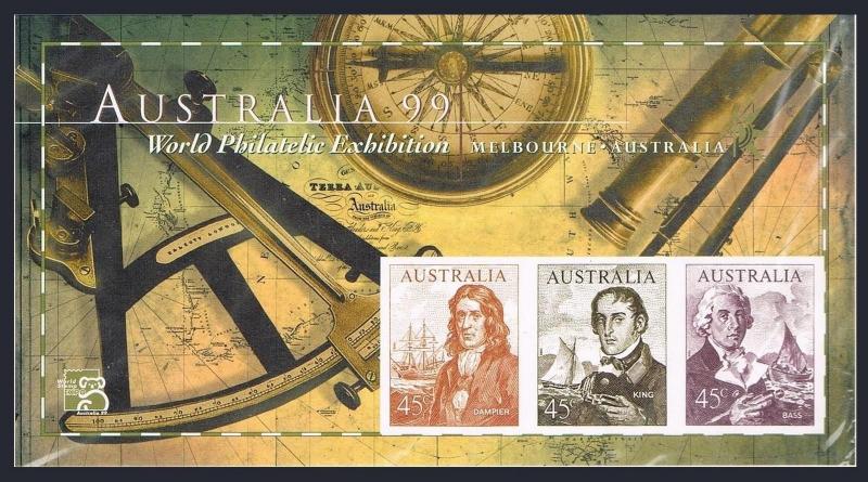 Australia 1727-1728 sheets,MNH. Early navigators:Tasman,Cook,Finders,Parker King