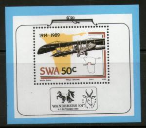 South West Africa 1989 Maps & Aircraft Aviation Biplane M/s Sc 617a MNH # 2868