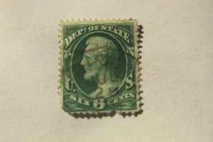 US OFFICIAL O60 USED BOTTOM OF STAMP HAS DAMAGE