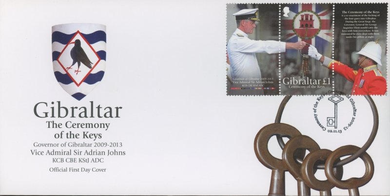 Gibraltar 1413 FDC cover ceremony key lock (2110 167)