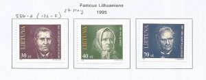 LITHUANIA - 1995 - Famous Lithuanians -  Perf 3v Set - M L H