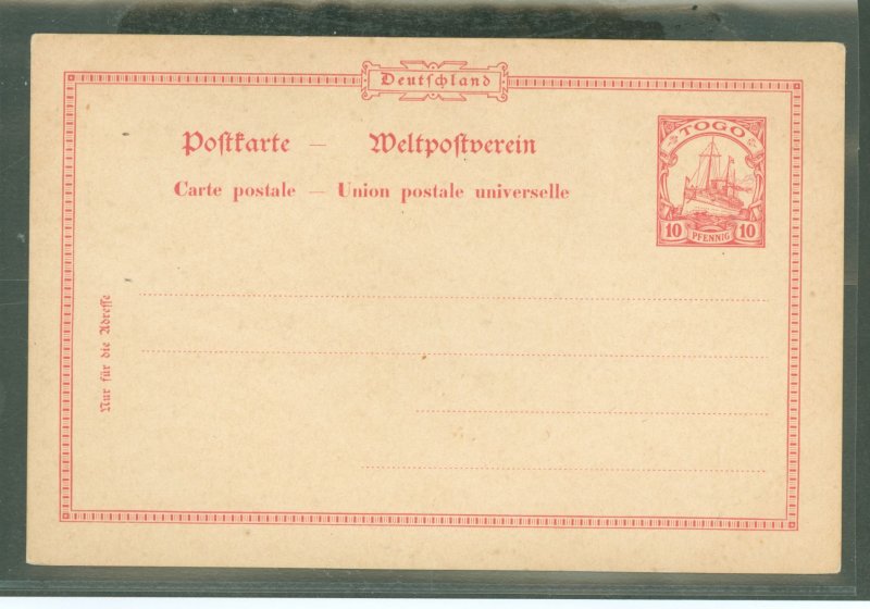 Togo  Postal card, Michel E20 = $22