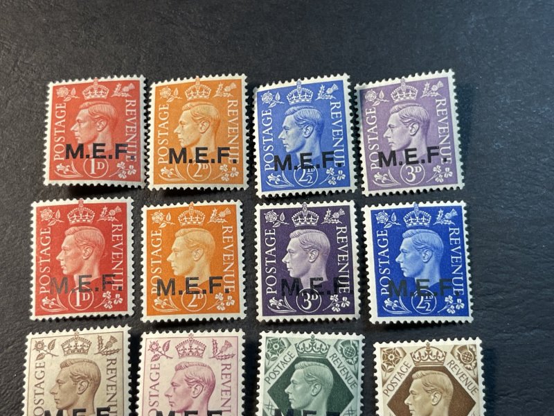 GREAT BRITAIN/BOA/M.E.F. # 1-13-MINT/HINGED*--2 COMPLETE SETS--1942-43