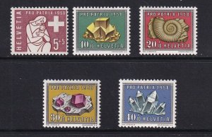 Switzerland   #B272-B276  MH 1958 Pro Patria minerals