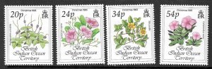 BRITISH INDIAN OCEAN TERR SG141/4/1993 CHRISTMAS FLOWERS  MNH