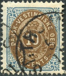 DANISH WEST INDIES #1 PERF 13 USED CV $150.00 BN7255