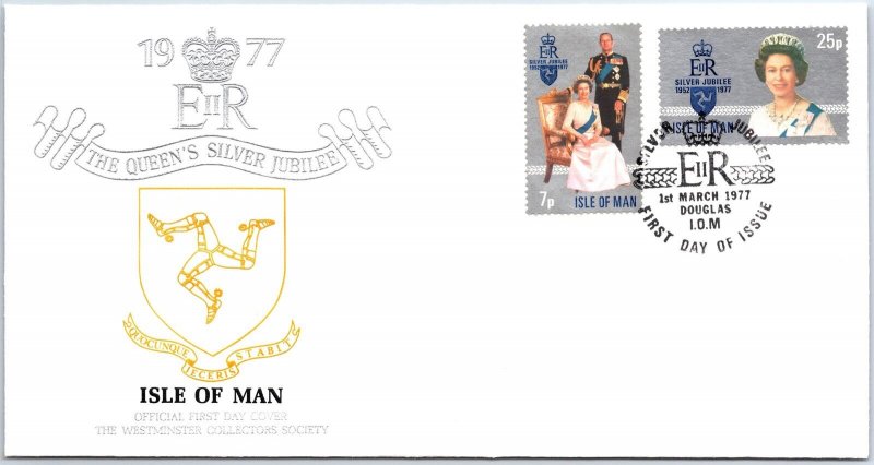 WESTMINSTER COLLECTORS SOCIETY QUEEN ELIZABETH SILVER JUBILEE 1977 ISLE OF MAN