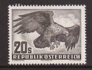 Austria  #C60  MNH 1952  Air  birds 20s golden eagle