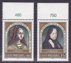 Luxembourg 1996 Europa Famous Women Complete (2) with Control Numbers  VF/NH