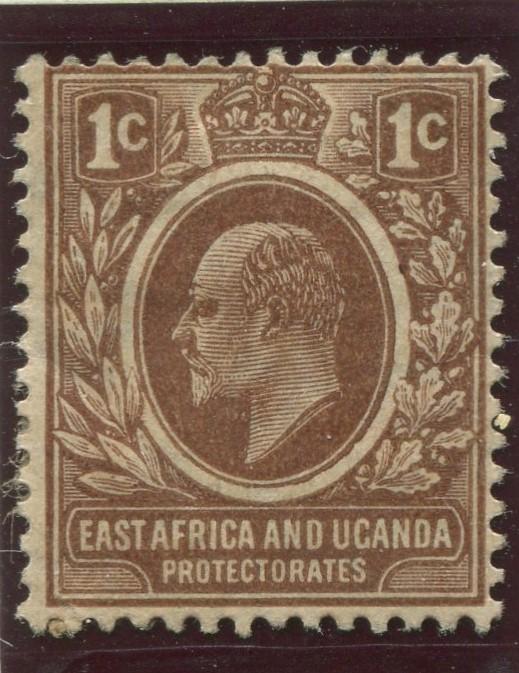 East Africa & Uganda - Scott 31- KEVII Definitive  -1908 - MH- Single 1c Stamp