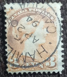 Canada 37 Used Hamilton Cancel F-VF 1873